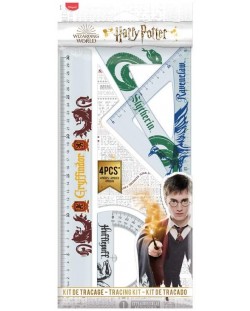 Комплект за чертане Maped Harry Potter - 4 части, с 30 cm линия 